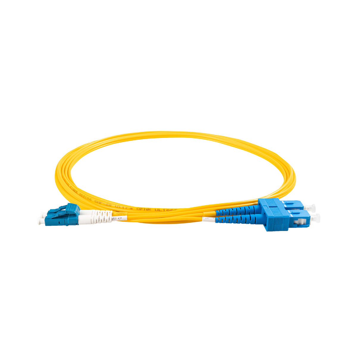 SpeedyFiberTX Low Loss 0.15dB LC/UPC to SC/UPC Single-Mode Duplex Fiber Patch Cable | Corning SMF-28 Ultra Fiber | OS1/OS2 Compatible | LSZH Jacket