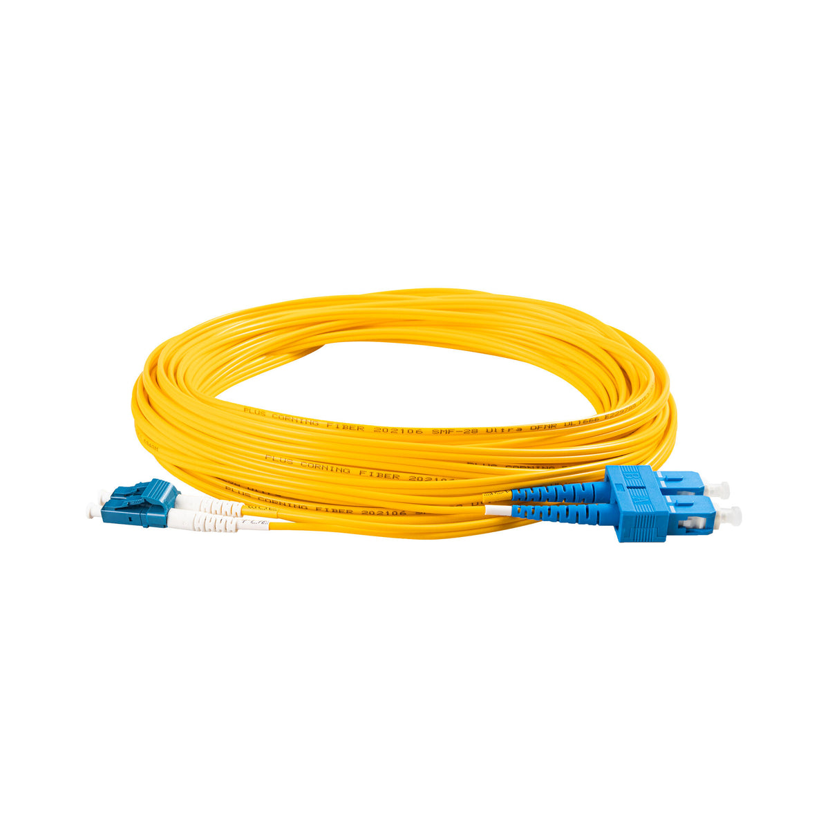 SpeedyFiberTX Low Loss 0.15dB LC/UPC to SC/UPC Single-Mode Duplex Fiber Patch Cable | Corning SMF-28 Ultra Fiber | OS1/OS2 Compatible | LSZH Jacket
