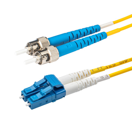 SpeedyFiberTX  LC/UPC to ST/UPC Single-Mode Duplex  Fiber Patch Cable | Corning SMF-28 Ultra Fiber | OS1/OS2 Compatible
