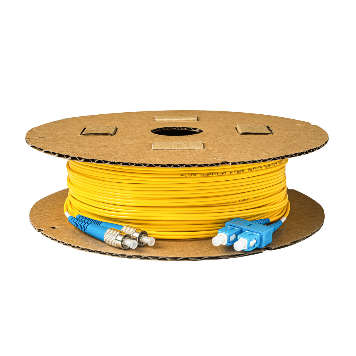 SpeedyFiberTX 0.2dB SC/UPC to FC/UPC Single-Mode Duplex Fiber Patch Cable | Corning SMF-28 Ultra Fiber | OS1/OS2 Compatible | OFNP Jacket