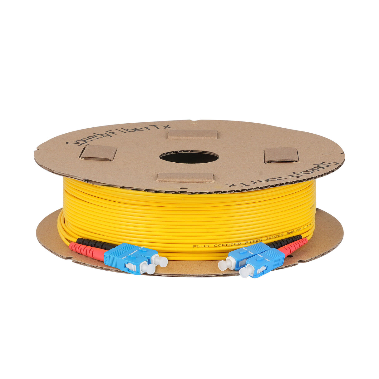 0.2dB SC/UPC to SC/UPC Single-mode Duplex Fiber Patch Cable | Corning SMF-28 Ultra Fiber | Red and Black Boots | OS1/OS2 Compatible | OFNR Jacket