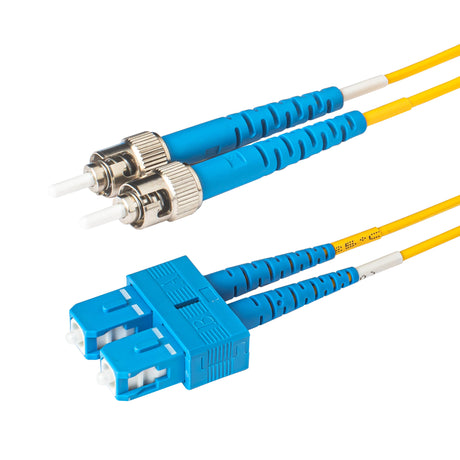 SpeedyFiberTX  SC/UPC to ST/UPC Single-Mode Duplex  Fiber Patch Cable | Corning SMF-28 Ultra Fiber | OS1/OS2 Compatible