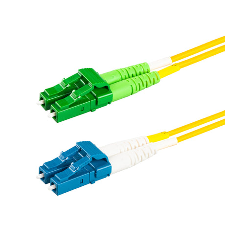 SpeedyFiberTX  LC/APC to LC/UPC Single-Mode Duplex  Fiber Patch Cable | Corning SMF-28 Ultra Fiber | OS1/OS2 Compatible