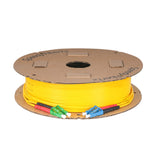 0.2dB LC/APC to LC/UPC Single-mode Duplex Fiber Patch Cable | Corning SMF-28 Ultra Fiber | Red and Black Boots | OS1/OS2 Compatible | OFNR Jacket