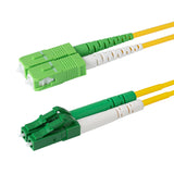 電信級 0.2dB 單模雙工 LC/APC to SC/APC 光纖跳線 | 康寧纖芯 | 綠白尾套 | OFNR 外被