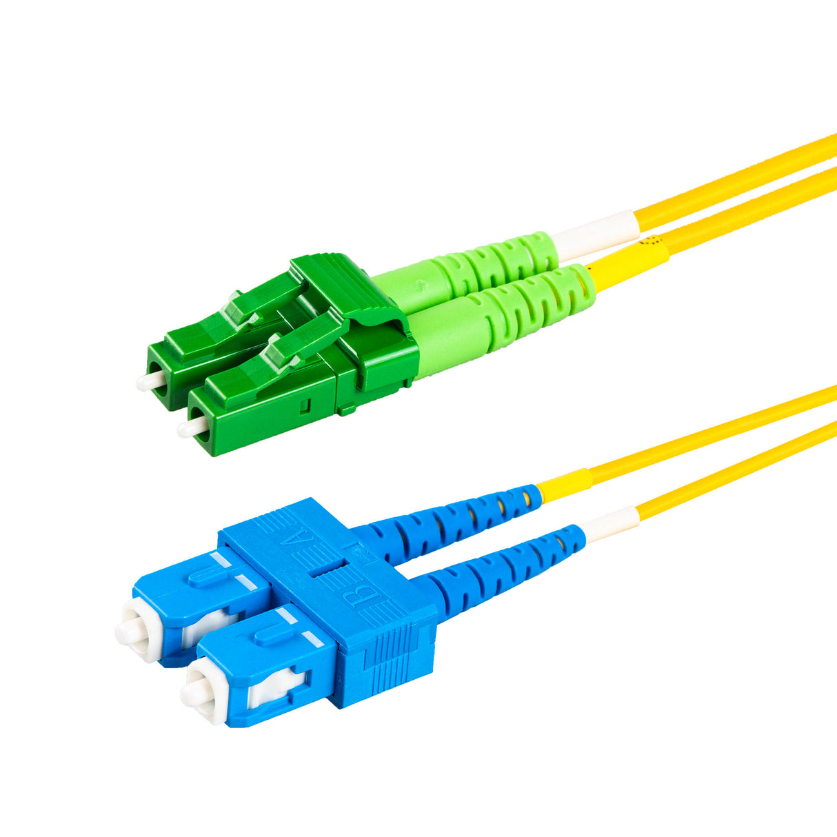 SpeedyFiberTX  LC/APC to SC/UPC Single-Mode Duplex  Fiber Patch Cable | Corning SMF-28 Ultra Fiber | OS1/OS2 Compatible