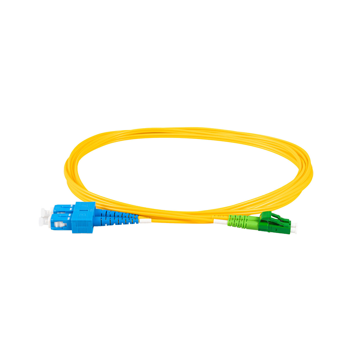 SpeedyFiberTX Low Loss 0.15dB LC/APC to SC/UPC Single-Mode Duplex Fiber Patch Cable | Corning SMF-28 Ultra Fiber | OS1/OS2 Compatible | LSZH Jacket