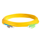 0.2dB SC/APC to FC/UPC Single-mode Duplex Fiber Patch Cable | Corning SMF-28 Ultra Fiber | Green, Blue and White Boots | OS1/OS2 Compatible | OFNR Jacket