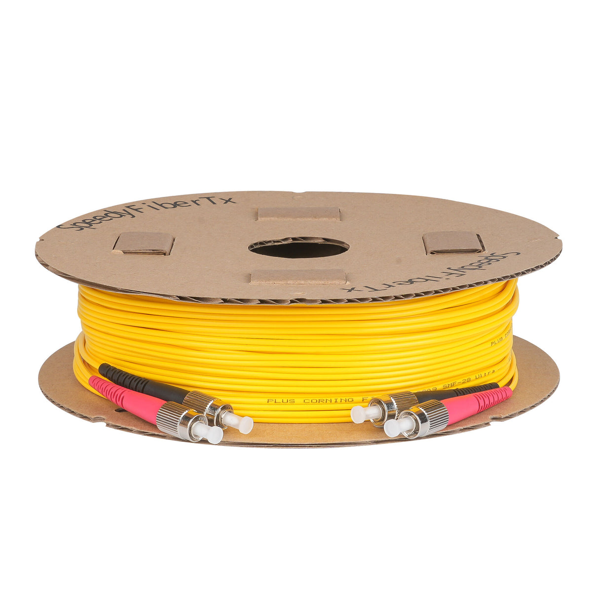 0.2dB FC/APC to FC/APC Single-mode Duplex Fiber Patch Cable | Corning SMF-28 Ultra Fiber | Red and Black Boots | OS1/OS2 Compatible | OFNR Jacket