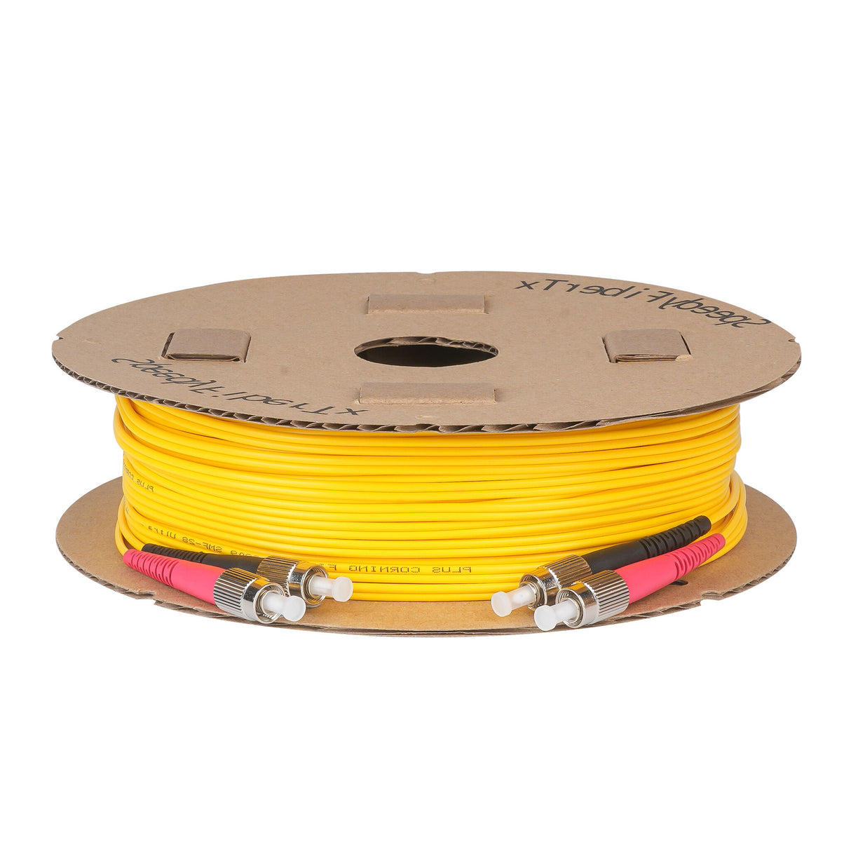 0.2dB FC/UPC to FC/UPC Single-mode Duplex Fiber Patch Cable | Corning SMF-28 Ultra Fiber | Red and Black Boots | OS1/OS2 Compatible | OFNR Jacket