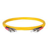 0.2dB ST/UPC to FC/UPC Single-mode Duplex Fiber Patch Cable | Corning SMF-28 Ultra Fiber | Red and Black Boots | OS1/OS2 Compatible | OFNR Jacket