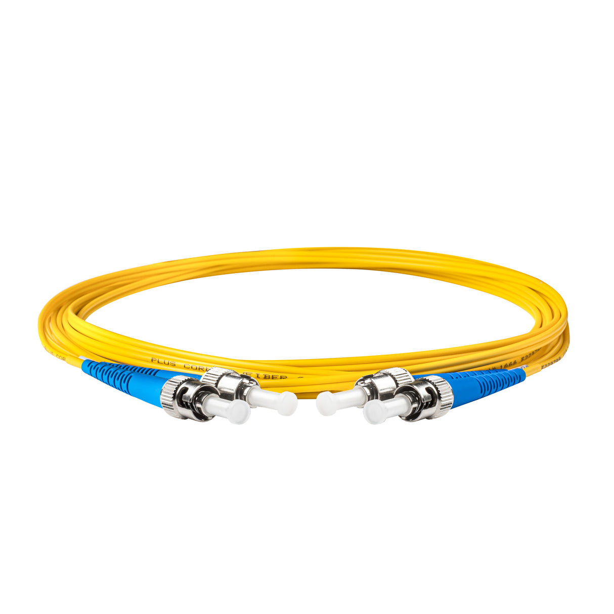SpeedyFiberTX Low Loss 0.15dB ST/UPC to ST/UPC Single-Mode Duplex Fiber Patch Cable | Corning SMF-28 Ultra Fiber | OS1/OS2 Compatible | OFNR Jacket