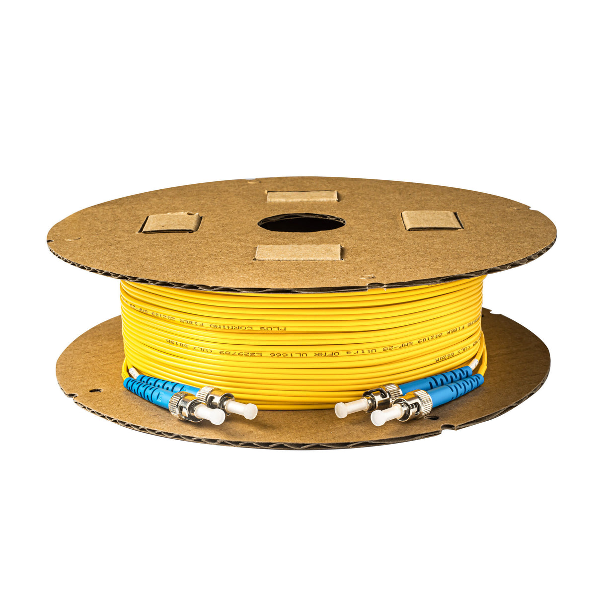 SpeedyFiberTX Low Loss 0.15dB ST/UPC to ST/UPC Single-Mode Duplex Fiber Patch Cable | Corning SMF-28 Ultra Fiber | OS1/OS2 Compatible | OFNR Jacket