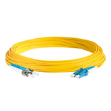 0.2dB LC/UPC to ST/UPC Single-mode Duplex Fiber Patch Cable | Corning SMF-28 Ultra Fiber | Blue and White Boots | OS1/OS2 Compatible | OFNR Jacket