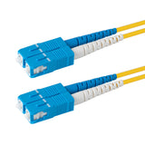 0.2dB SC/UPC to SC/UPC Single-mode Duplex Fiber Patch Cable | Corning SMF-28 Ultra Fiber | Blue and White Boots | OS1/OS2 Compatible | OFNR Jacket