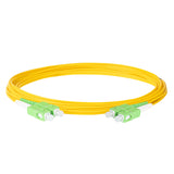 0.2dB SC/APC to SC/APC Single-mode Duplex Fiber Patch Cable | Corning SMF-28 Ultra Fiber | Green and White Boots | OS1/OS2 Compatible | OFNR Jacket
