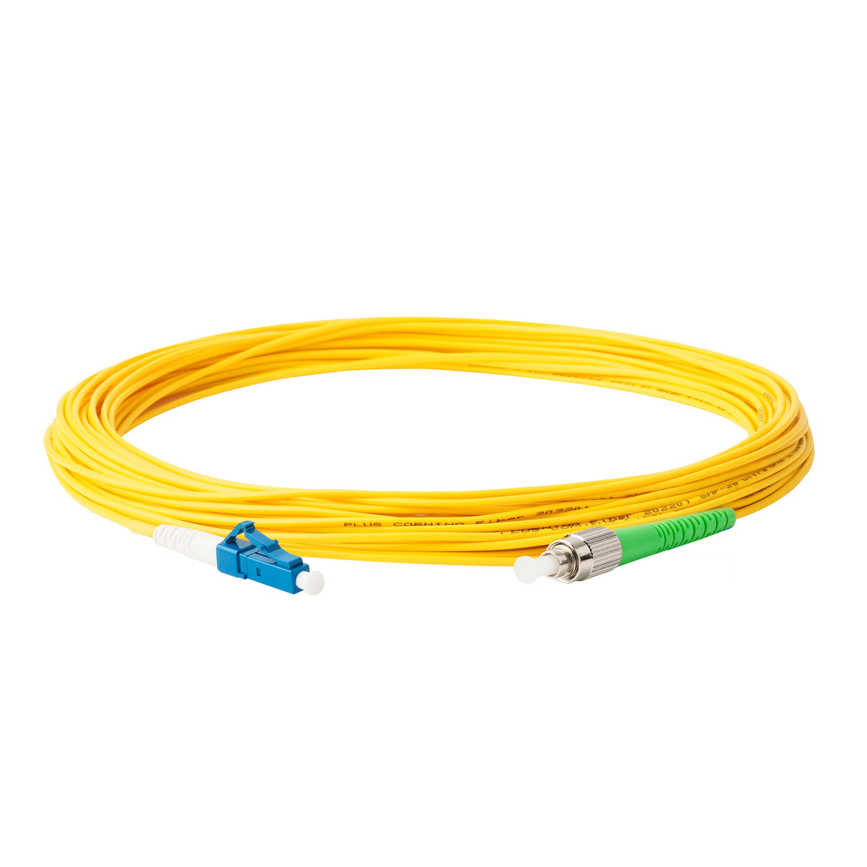 【博光通訊】電信級低插損 0.1dB 單模單工 FC/APC to LC/UPC 光纖跳線 | 康寧纖芯 | OFNP 外被