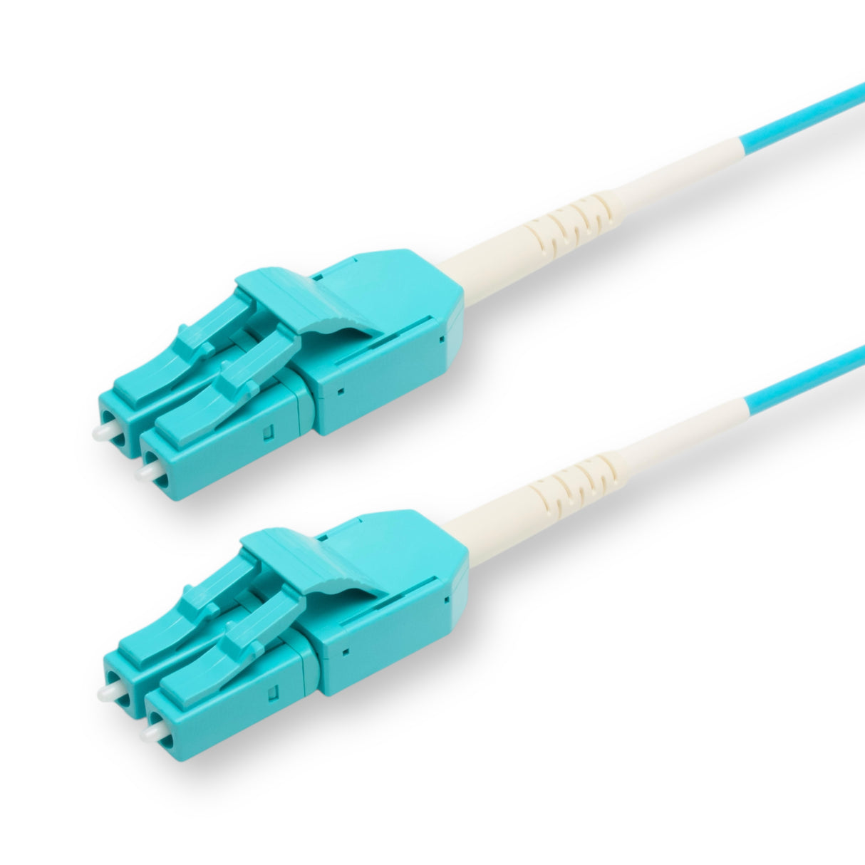 Uniboot Low Loss 0.15dB OM4 LC/UPC to LC/UPC Fiber Patch Cable | Polarity Switchable | Corning OM4 Fiber | Aqua Connector | OFNR Jacket | Speedy Model A Uniboot