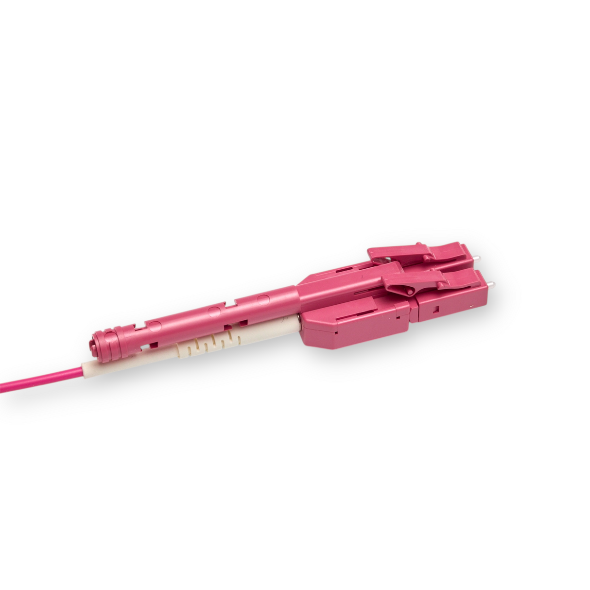 Push-Pull Tab Uniboot Low Loss 0.15dB OM4 LC/UPC to LC/UPC Fiber Patch Cable | Polarity Switchable | Corning OM4 Fiber | Magenta Connector | LSZH Jacket | Speedy Model A Push-Pull Tab Uniboot