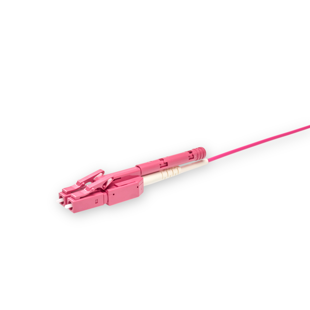 Push-Pull Tab Uniboot Low Loss 0.15dB OM4 LC/UPC to LC/UPC Fiber Patch Cable | Polarity Switchable | Corning OM4 Fiber | Magenta Connector | LSZH Jacket | Speedy Model A Push-Pull Tab Uniboot