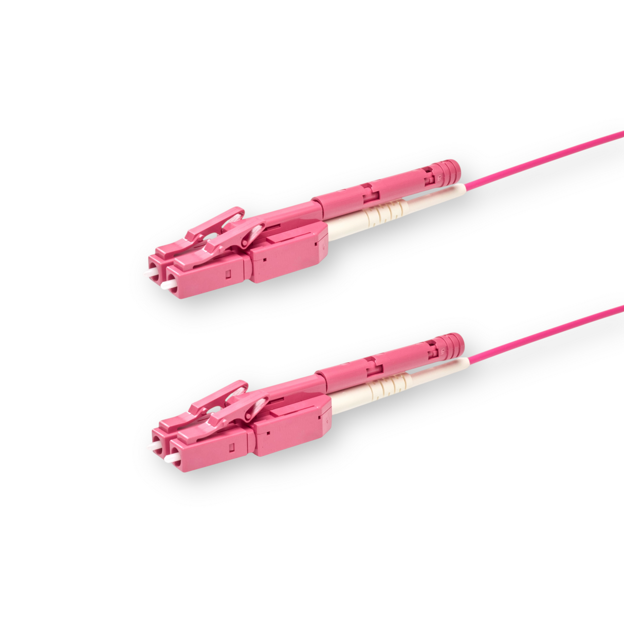 Push-Pull Tab Uniboot Low Loss 0.15dB OM4 LC/UPC to LC/UPC Fiber Patch Cable | Polarity Switchable | Corning OM4 Fiber | Magenta Connector | LSZH Jacket | Speedy Model A Push-Pull Tab Uniboot