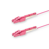 Push-Pull Tab Uniboot Low Loss 0.15dB OM4 LC/UPC to LC/UPC Fiber Patch Cable | Polarity Switchable | Corning OM4 Fiber | Magenta Connector | LSZH Jacket | Speedy Model A Push-Pull Tab Uniboot