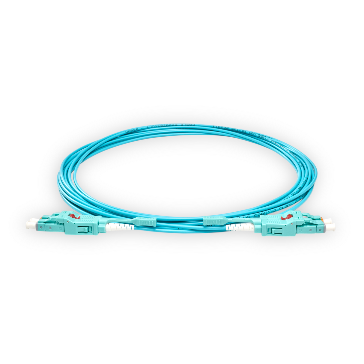 Push-Pull Tab Uniboot Ultra Low Loss 0.1dB OM3 LC/UPC to LC/UPC Fiber Patch Cable | Polarity Switchable | Corning OM3 Fiber | OFNR Jacket | Speedy Model O Push-Pull Tab Uniboot