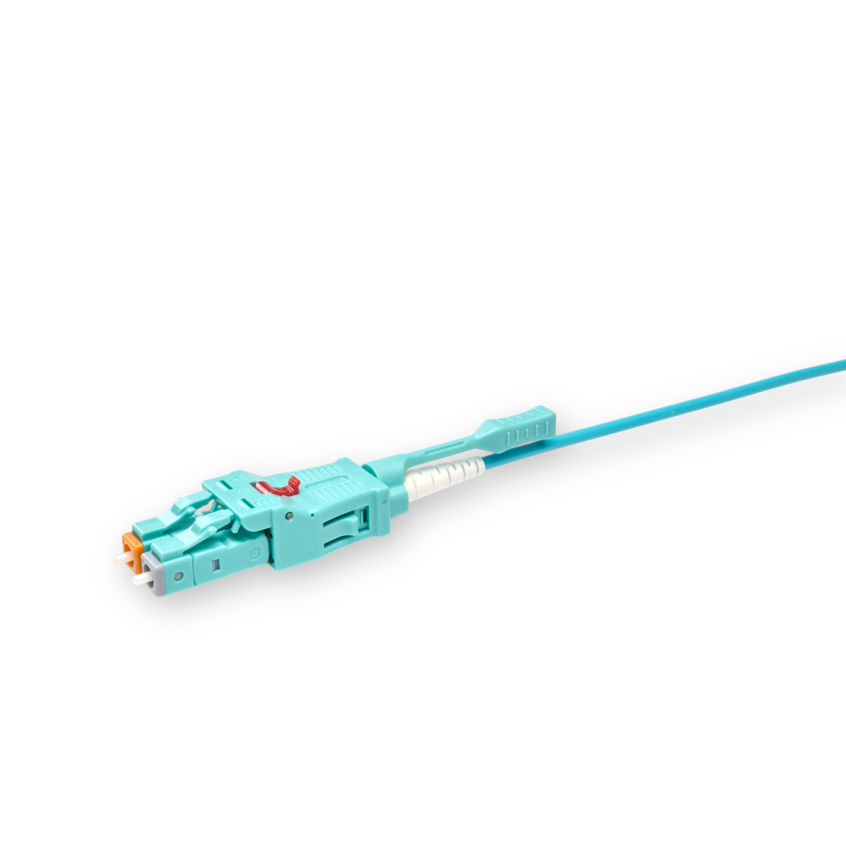 Push-Pull Tab Uniboot Ultra Low Loss 0.1dB OM3 LC/UPC to LC/UPC Fiber Patch Cable | Polarity Switchable | Corning OM3 Fiber | OFNR Jacket | Speedy Model O Push-Pull Tab Uniboot