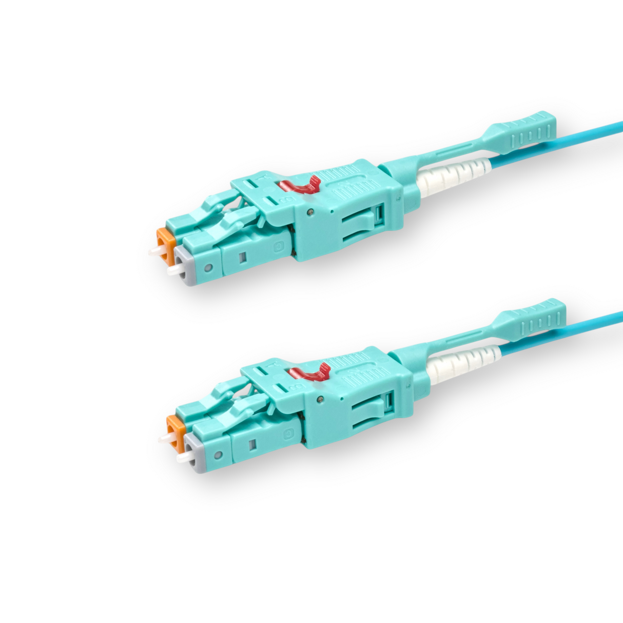 Push-Pull Tab Uniboot Ultra Low Loss 0.1dB OM3 LC/UPC to LC/UPC Fiber Patch Cable | Polarity Switchable | Corning OM3 Fiber | OFNR Jacket | Speedy Model O Push-Pull Tab Uniboot