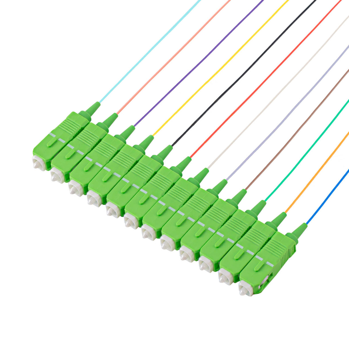 Bundle Deal – SpeedyFiberTX SC/APC 12-Fiber 900µm Fiber Optic Pigtail | Corning SMF-28 Ultra Fiber | OS1/OS2 Compatible | Single-mode |  1m | 5-Pack / 10-Pack