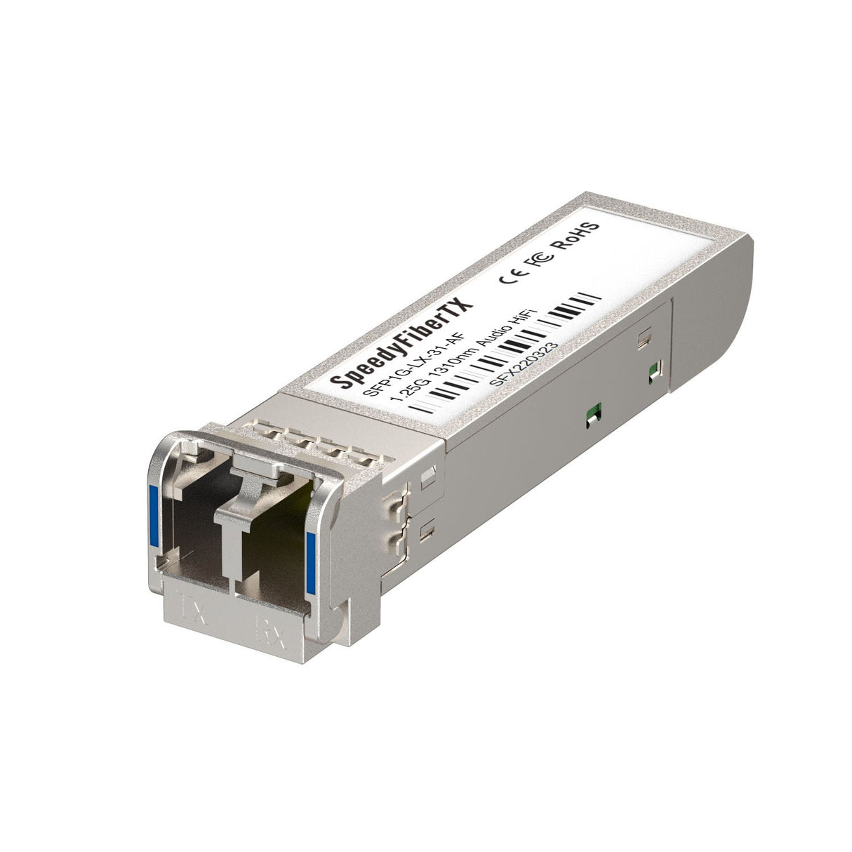 Audio-optimized 1310nm single-mode SFP transceiver with LC/UPC duplex connector for HiFi DAC and music streaming – SpeedyFiberTX